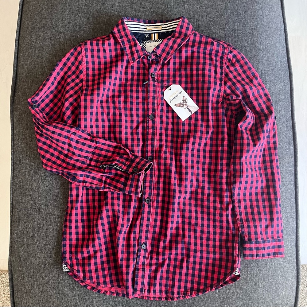 Cactus Boys Red and Blue Kids Shirt